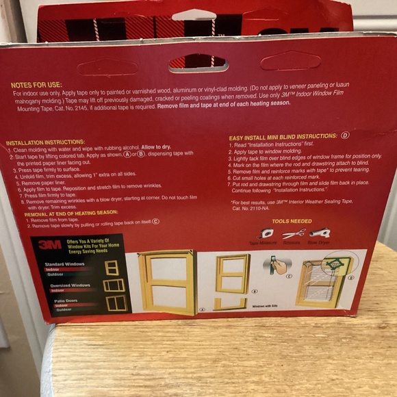 NEW Scotch 3M Indoor Window Insulator Kit PACK of 5 x 2 - Picture 4 of 9